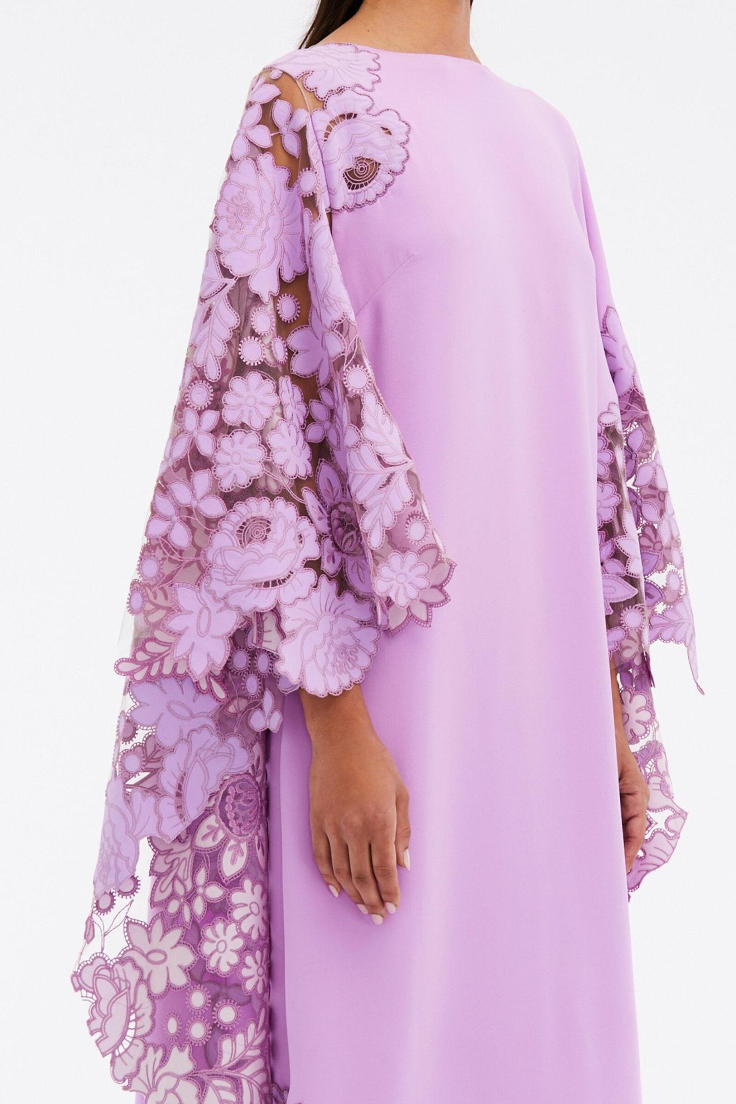 Lace Splicing Round Neck Maxi Dress