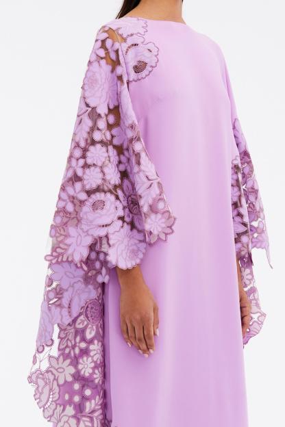 Lace Splicing Round Neck Maxi Dress