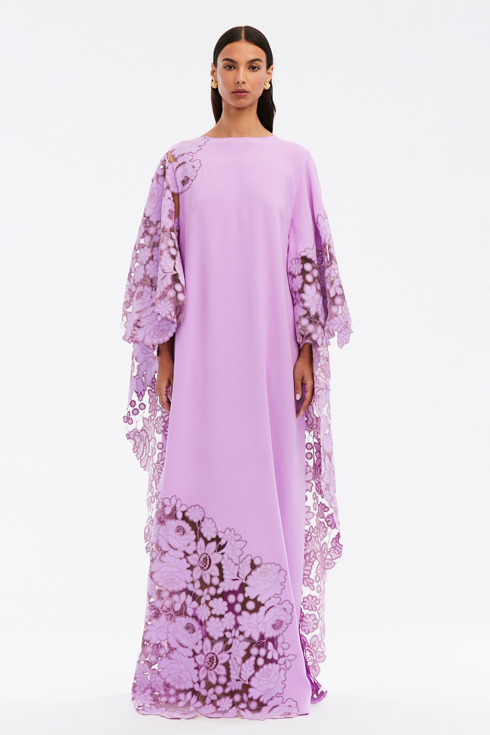 Lace Splicing Round Neck Maxi Dress