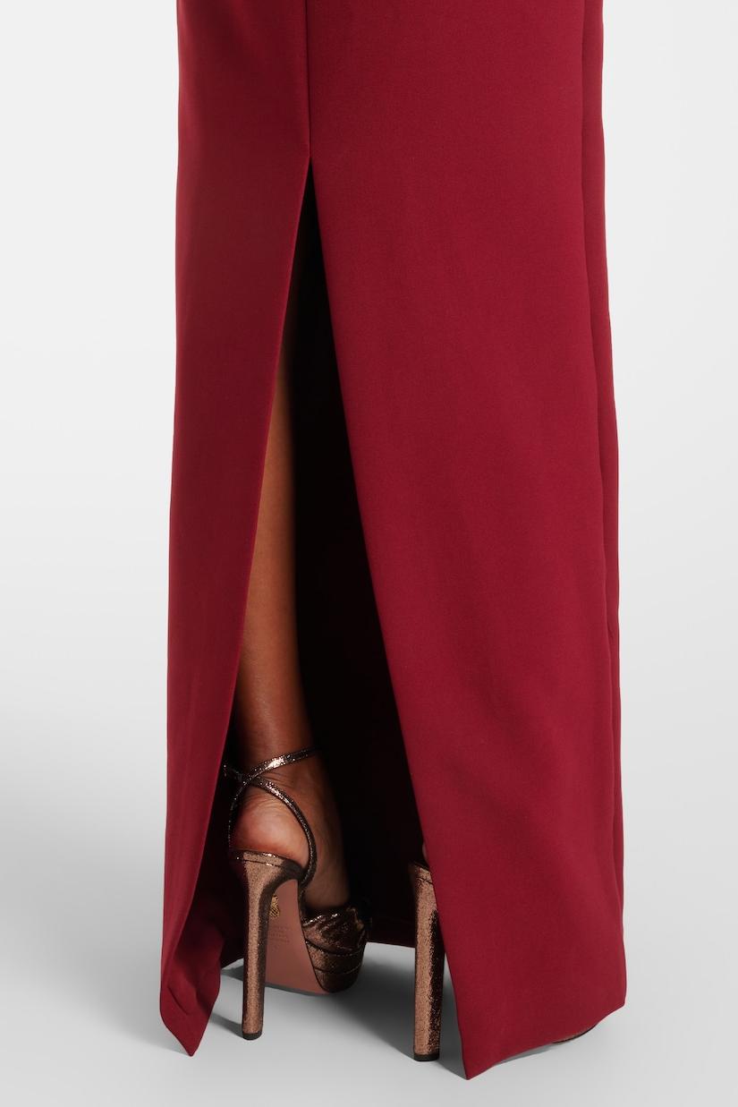 3D Flower Solid Long Sleeve Maxi Dress