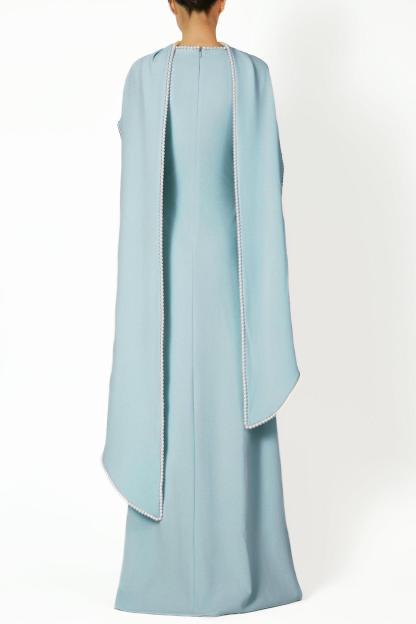 Pearl Bell Sleeve Maxi Dress With Cape