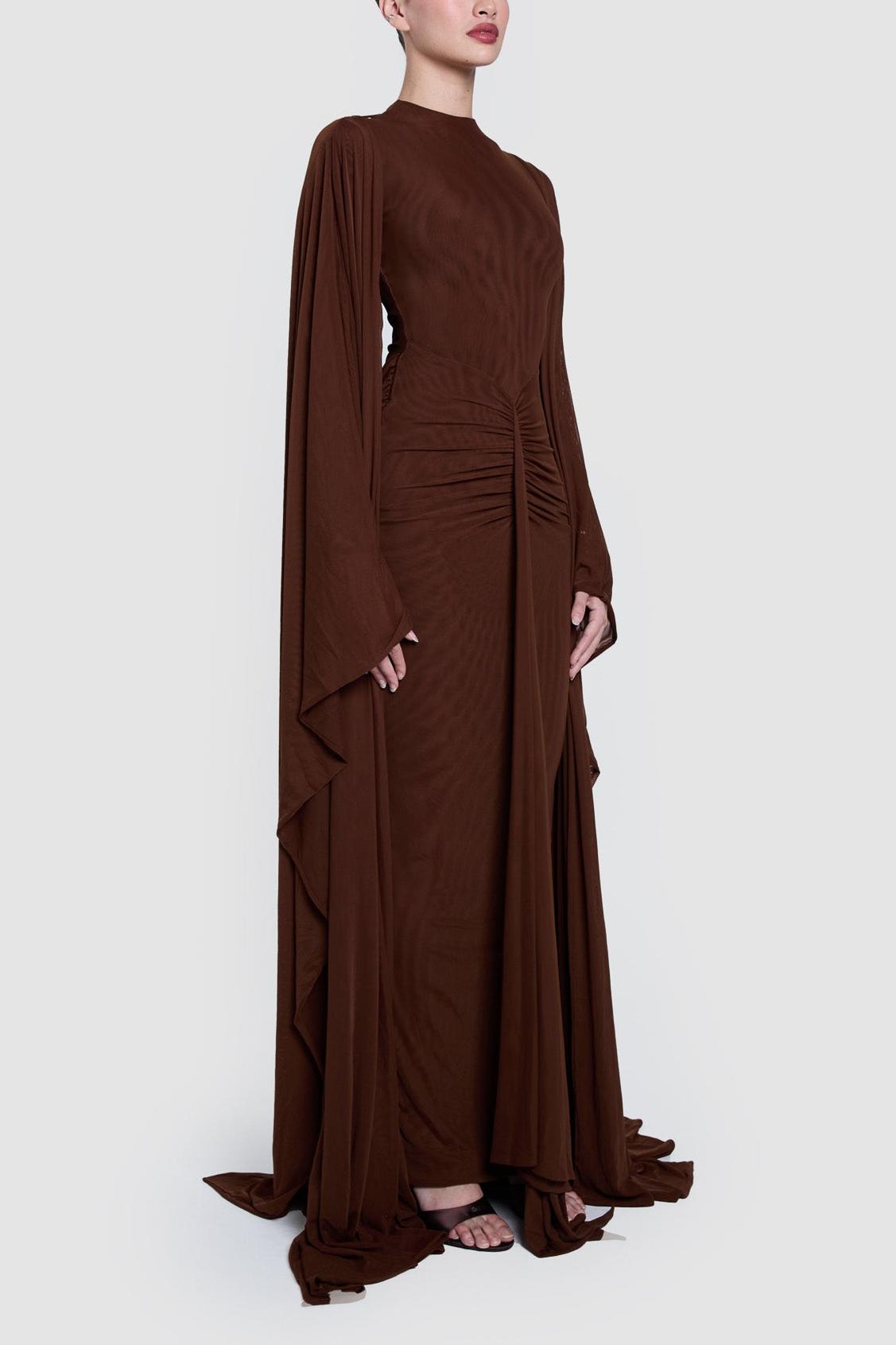 cap sleeve jersey maxi dress Floral Cap Sleeve Maxi Dress With Slit  For Elyse