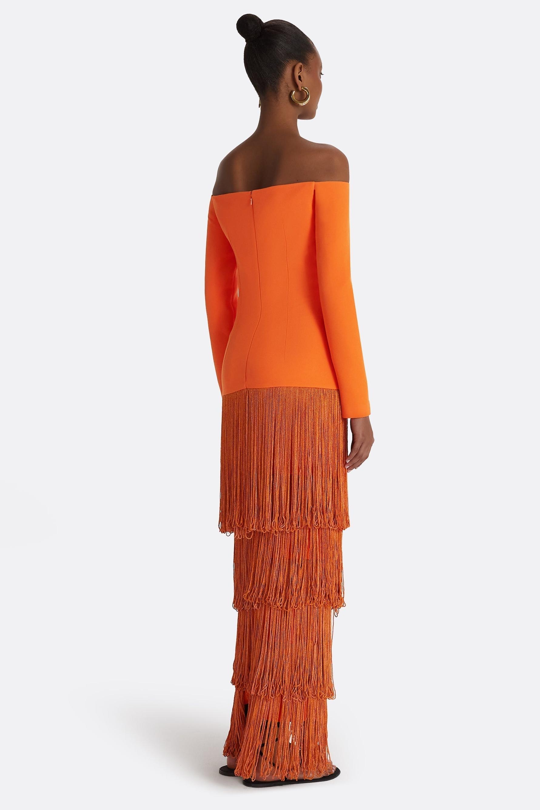 Tassel Off Shoulder Maxi Dress