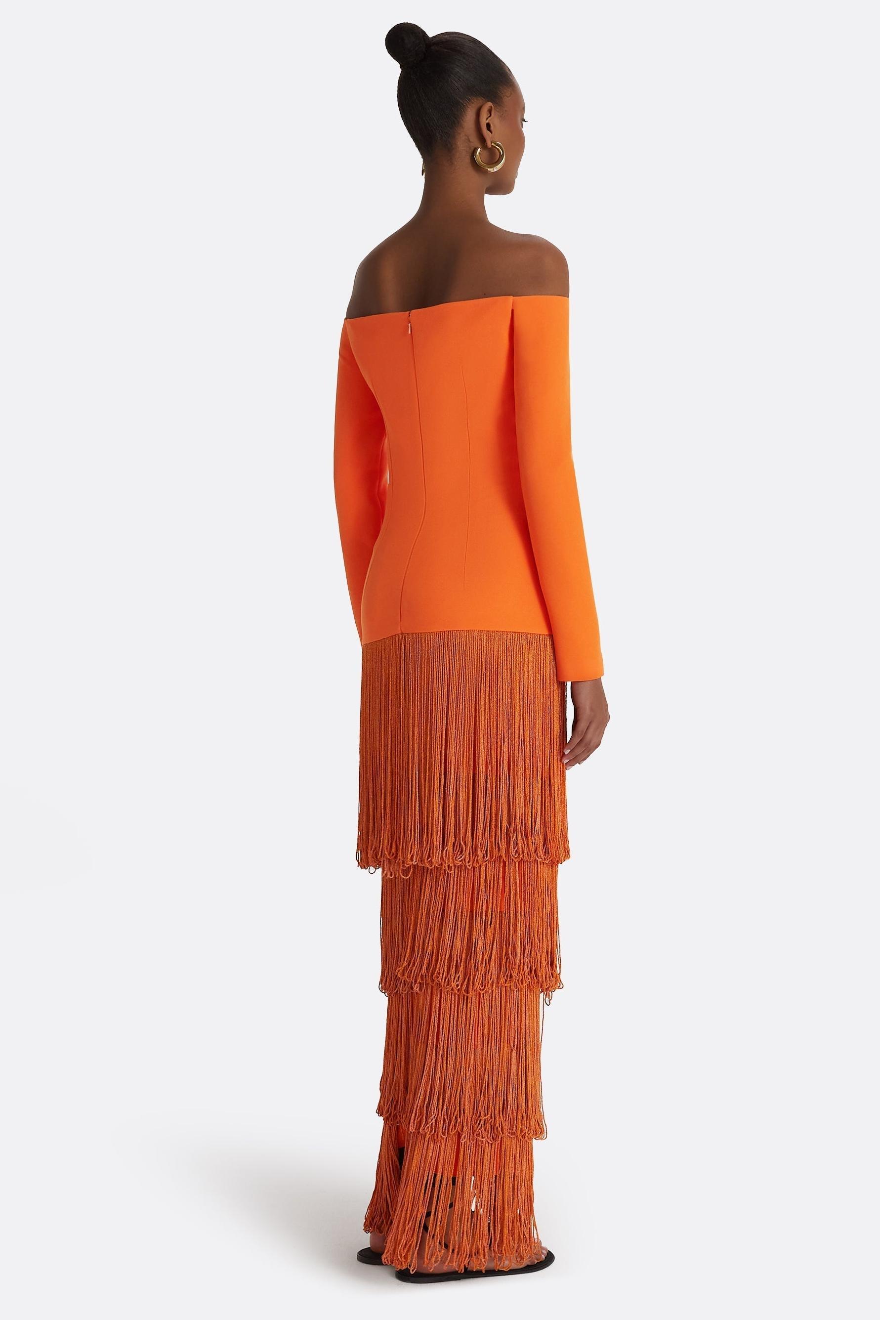 Tassel Off Shoulder Maxi Dress