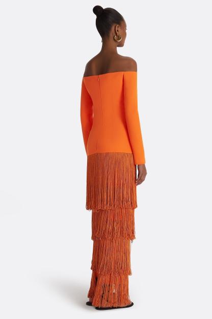 Tassel Off Shoulder Maxi Dress