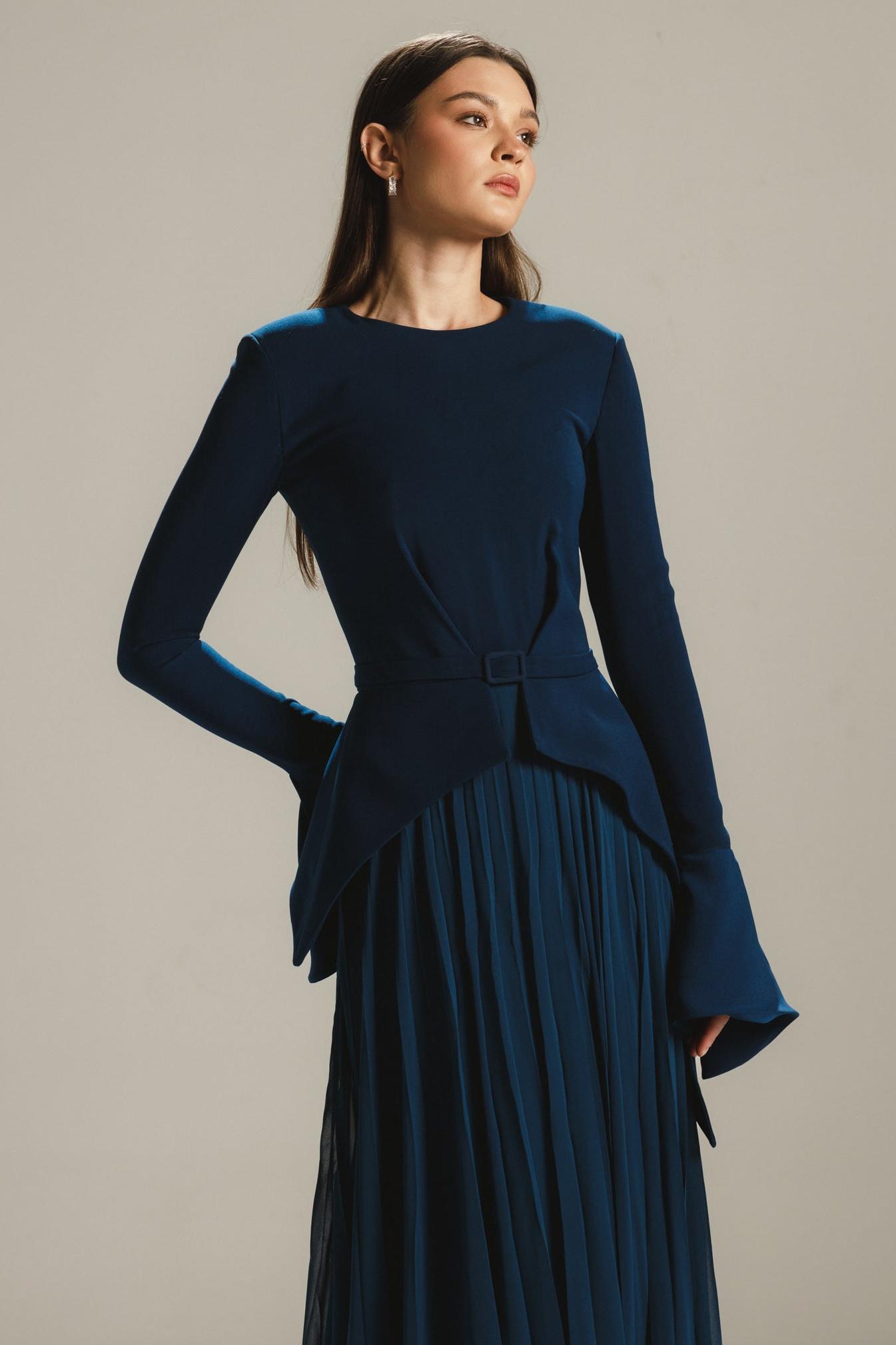 Chiffon Splicing Bell Sleeve Maxi Dress