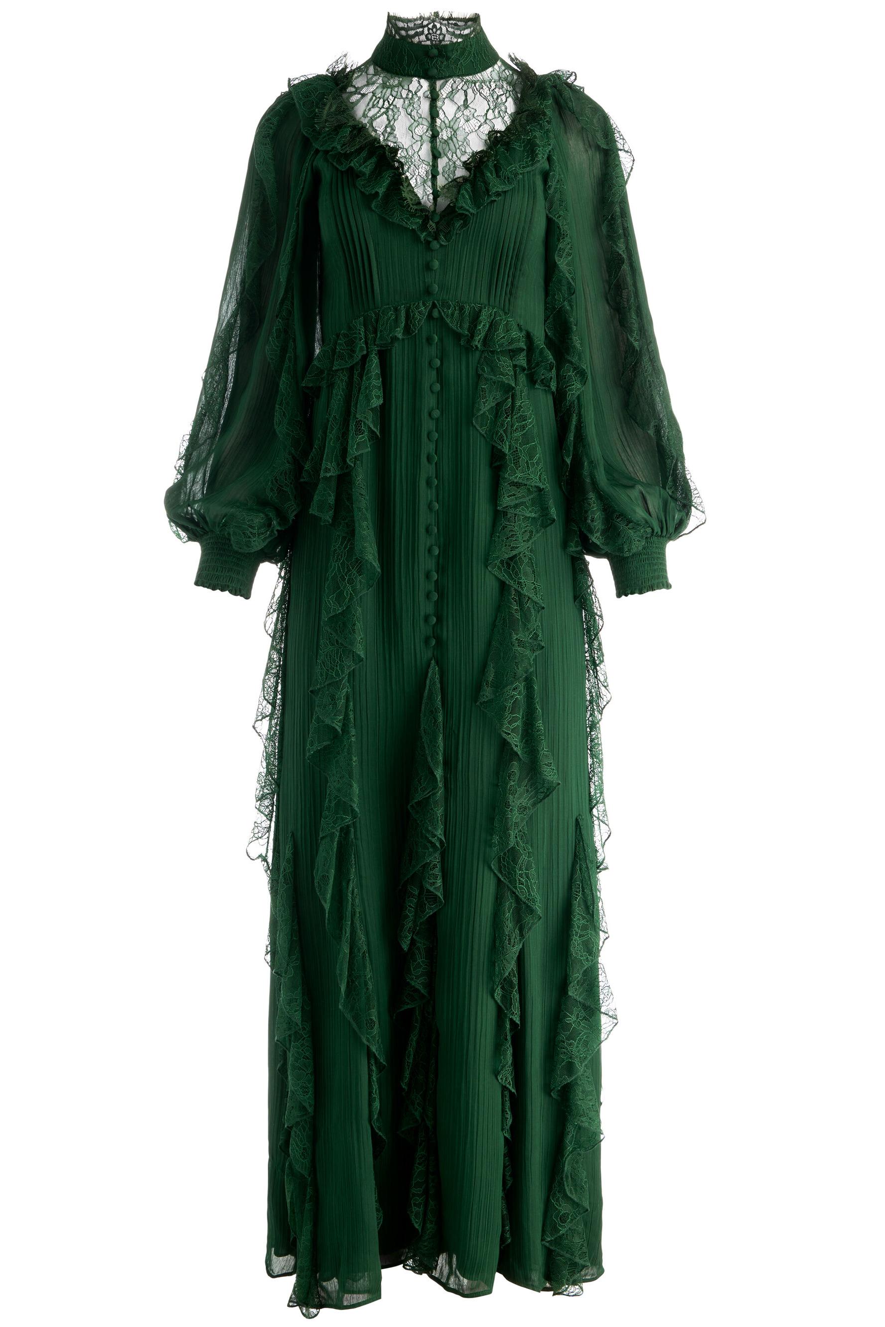 Lace Splicing Chiffon Maxi Dress