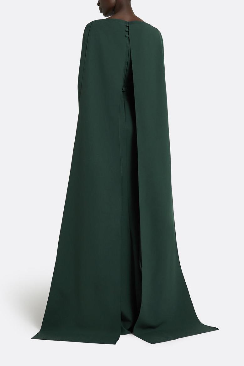 Embroidered Boat Neck Long Sleeve Maxi Dress