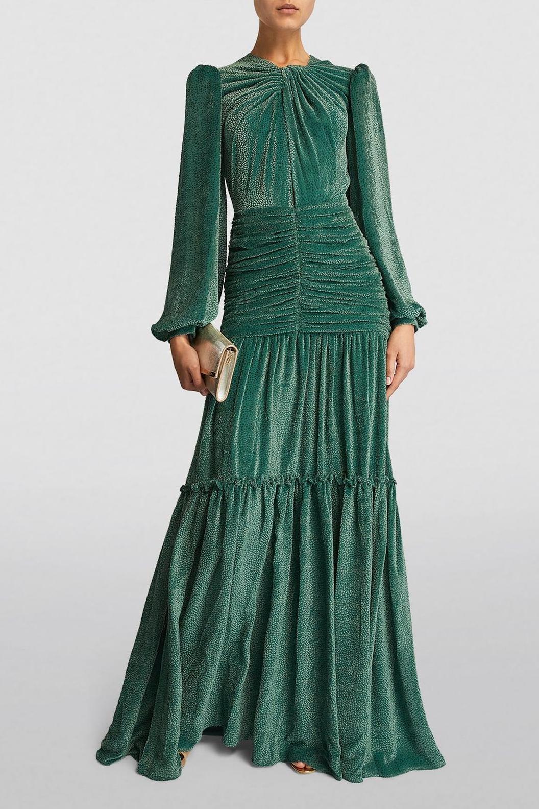 Jersey Ruched Long Sleeve Maxi Dress