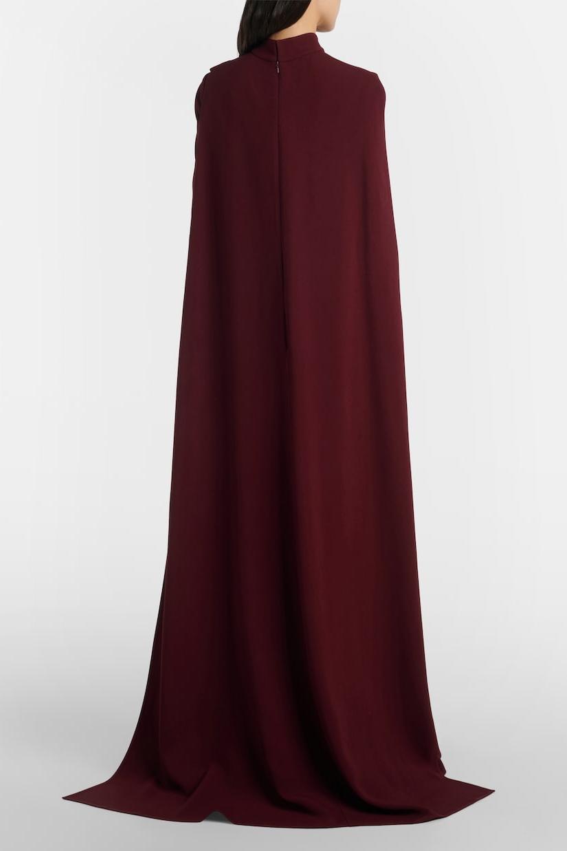 Cape Asymmetrical  Ruched Maxi Dress