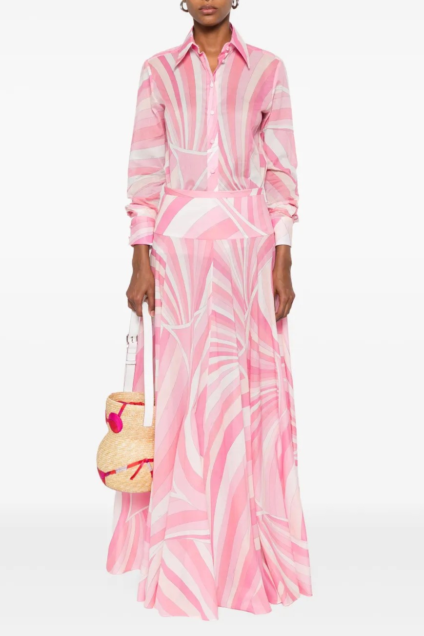 Geometric Patterns Flapped Top & Maxi Skrit Set