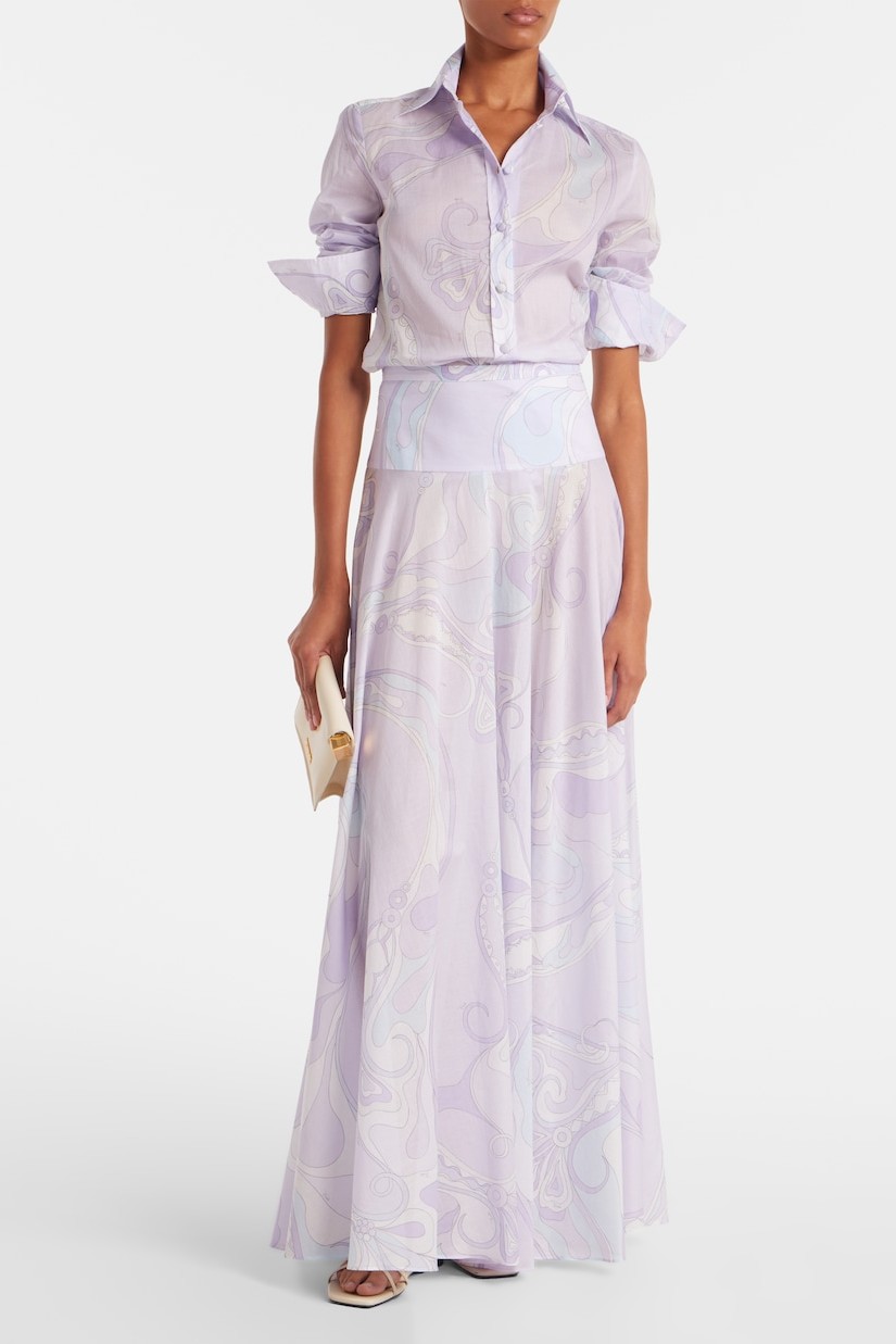 Geometric Patterns Flapped Top & Maxi Skrit Set