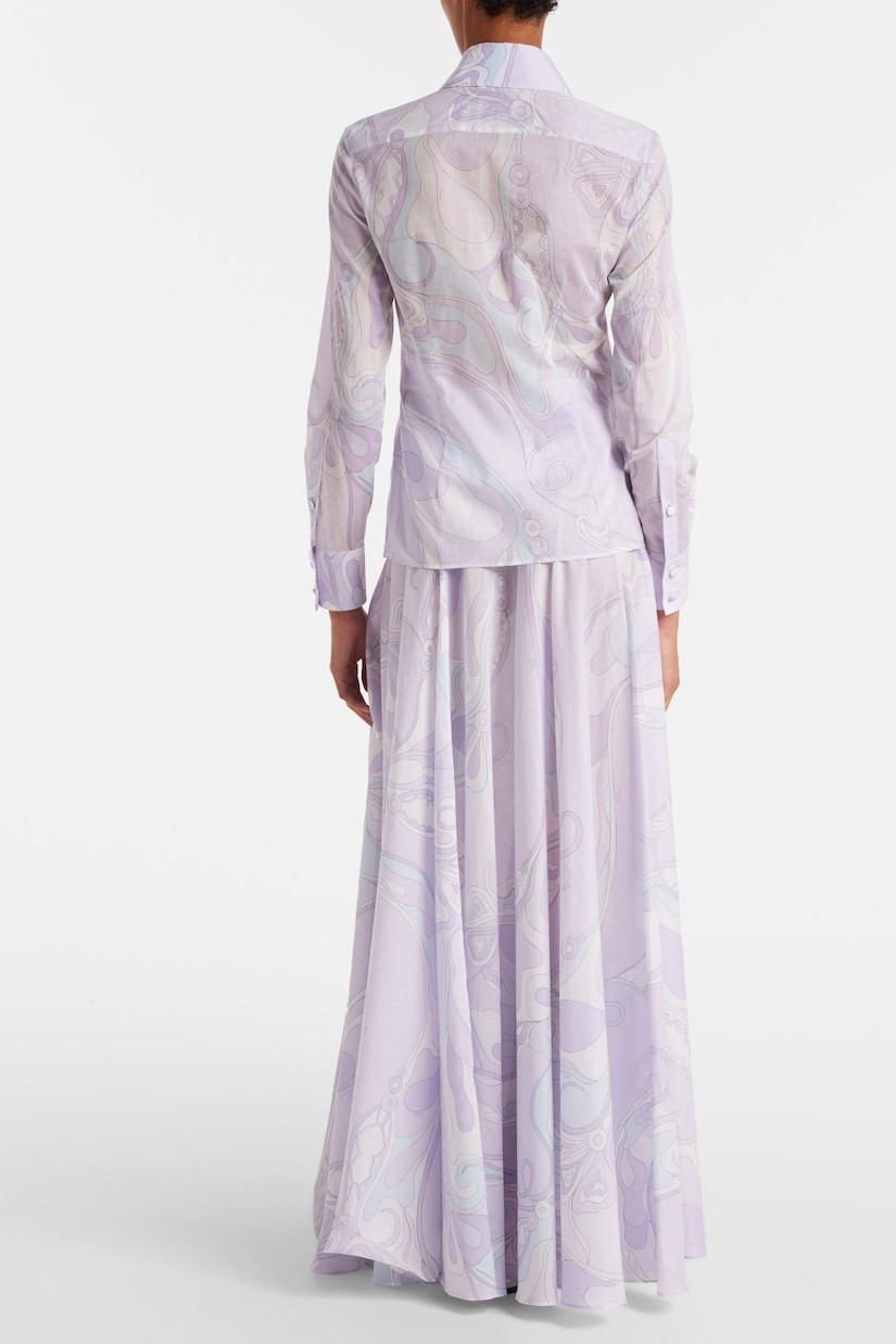 Geometric Patterns Flapped Top & Maxi Skrit Set