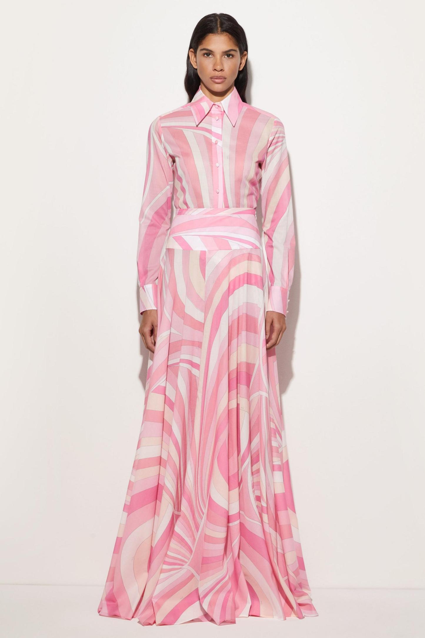 Geometric Patterns Flapped Top & Maxi Skrit Set