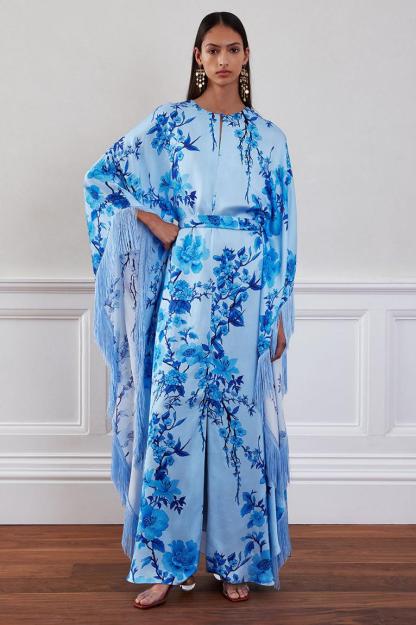 Floral Tassel Maxi Dress With Belt