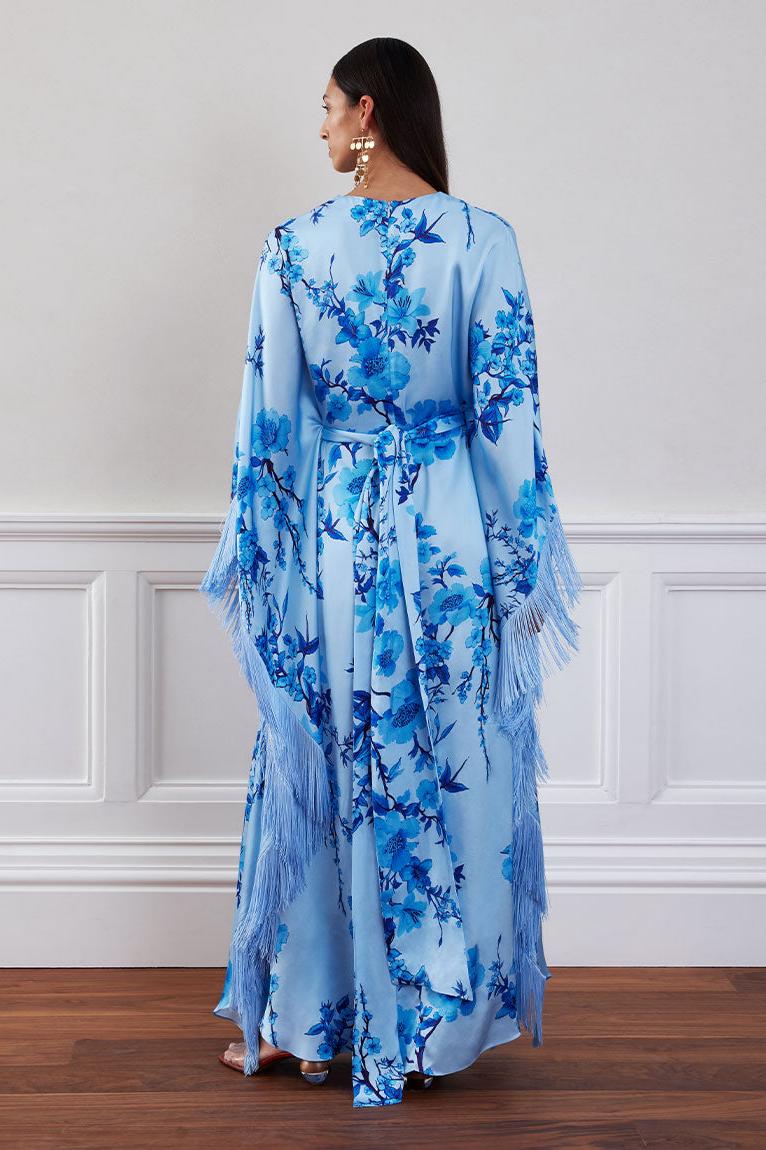 Floral Tassel Maxi Dress With Belt