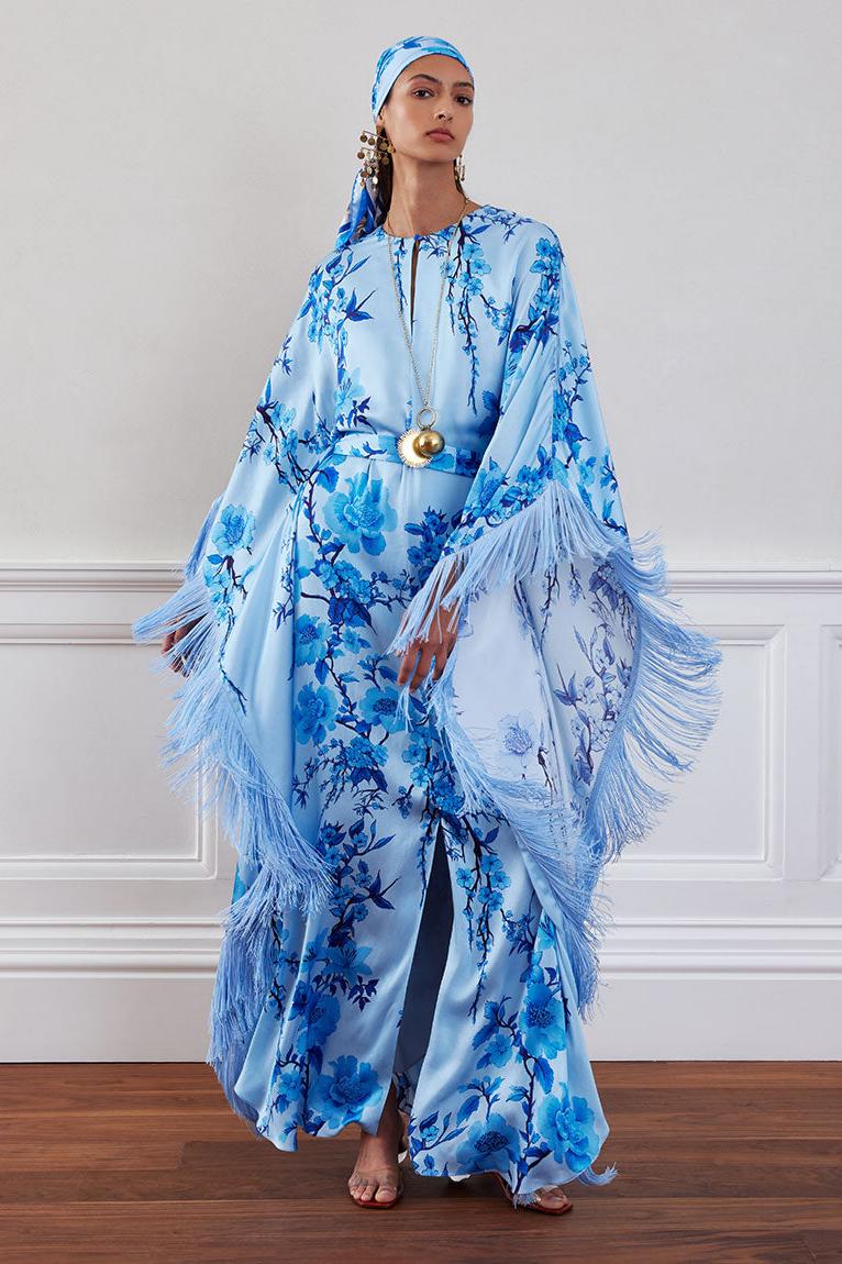 Floral Tassel Maxi Dress With Belt