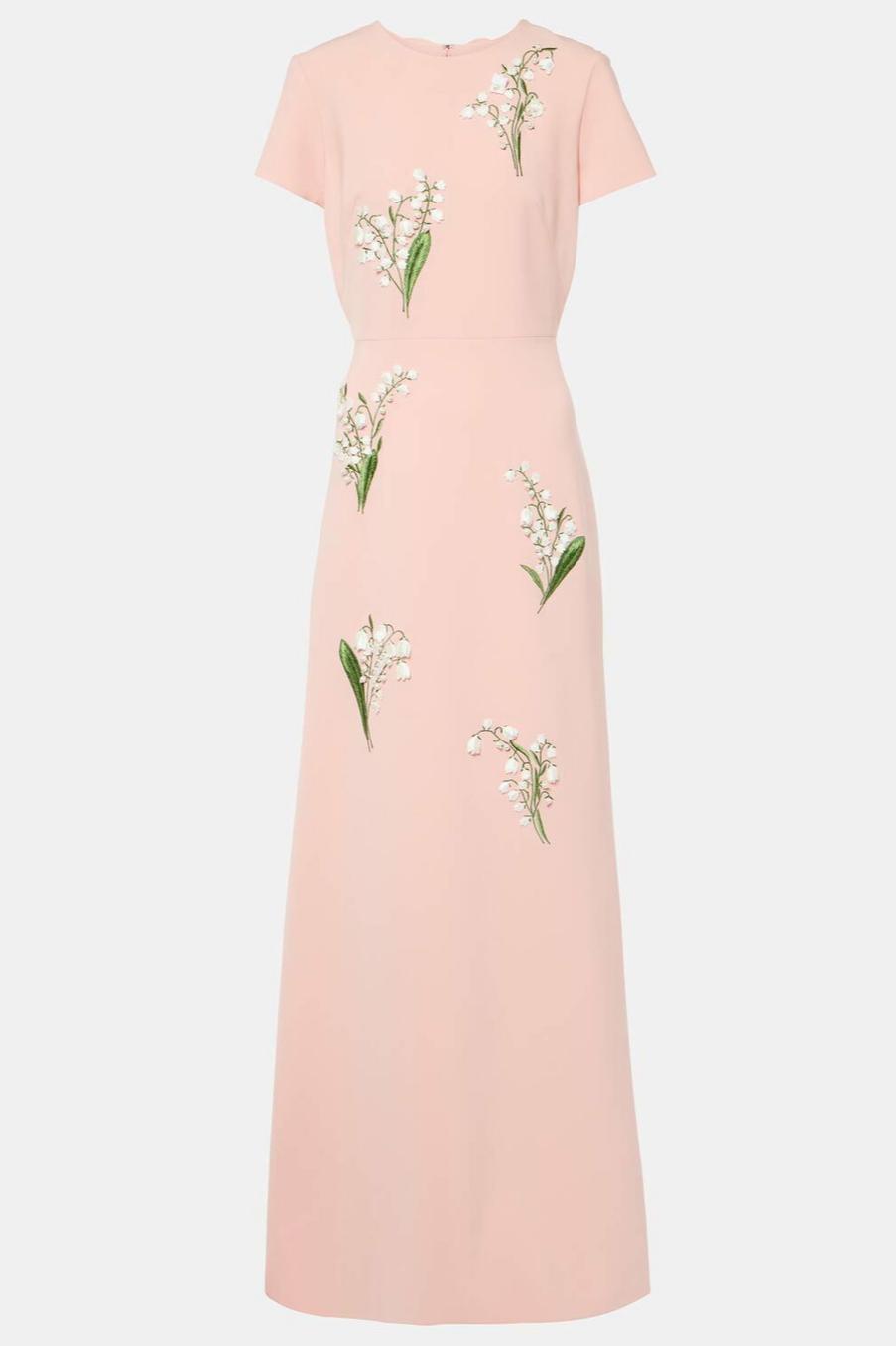 Embroidered Bow Round Neck Maxi Dress