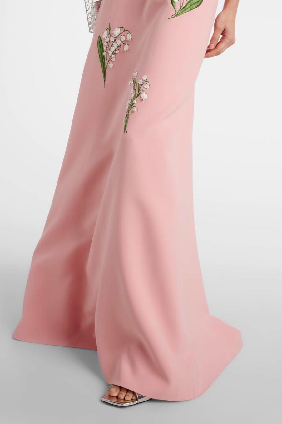 Embroidered Bow Round Neck Maxi Dress
