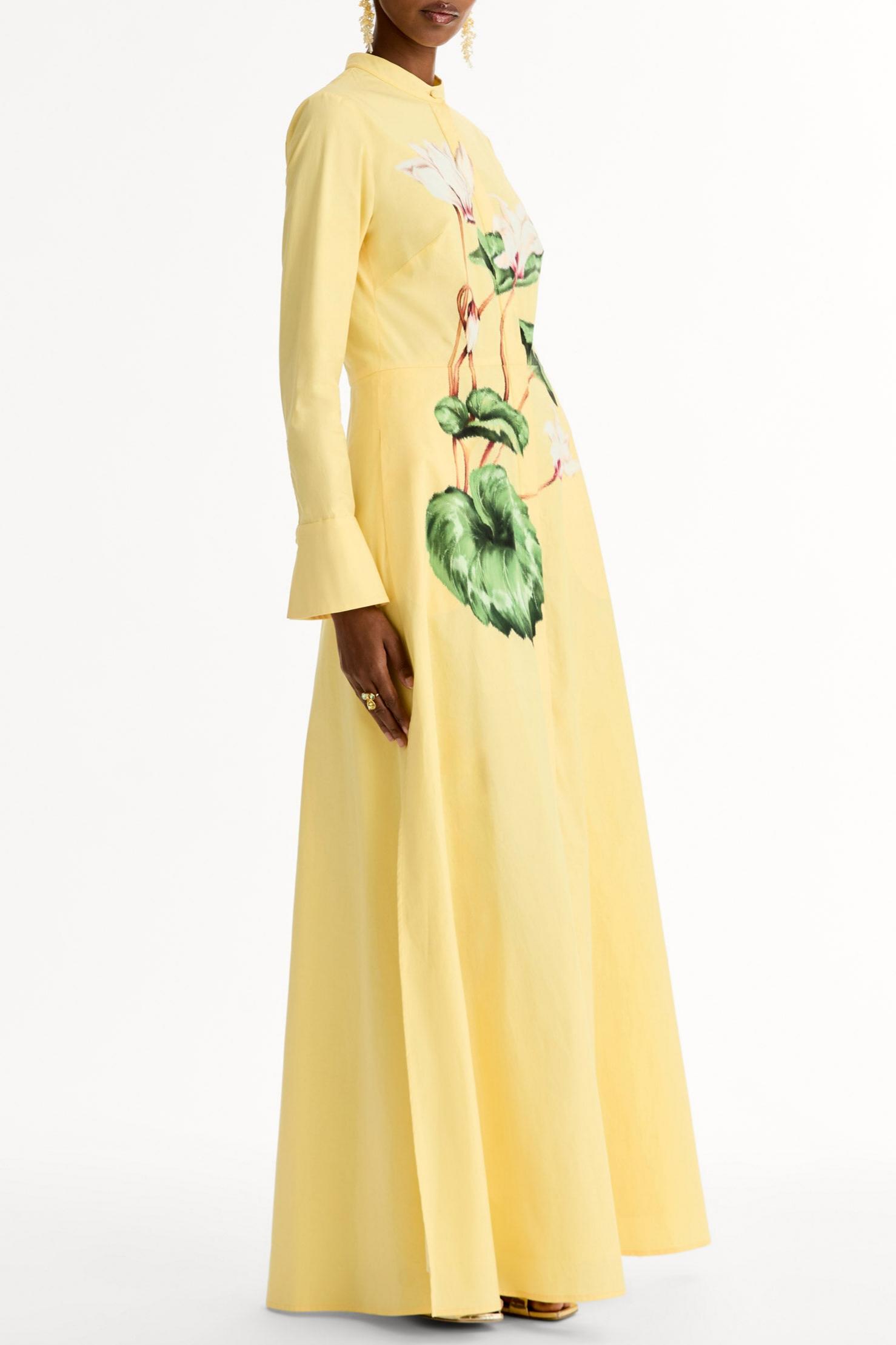 Floral Single Breasted Long Sleeve Maxi Dress