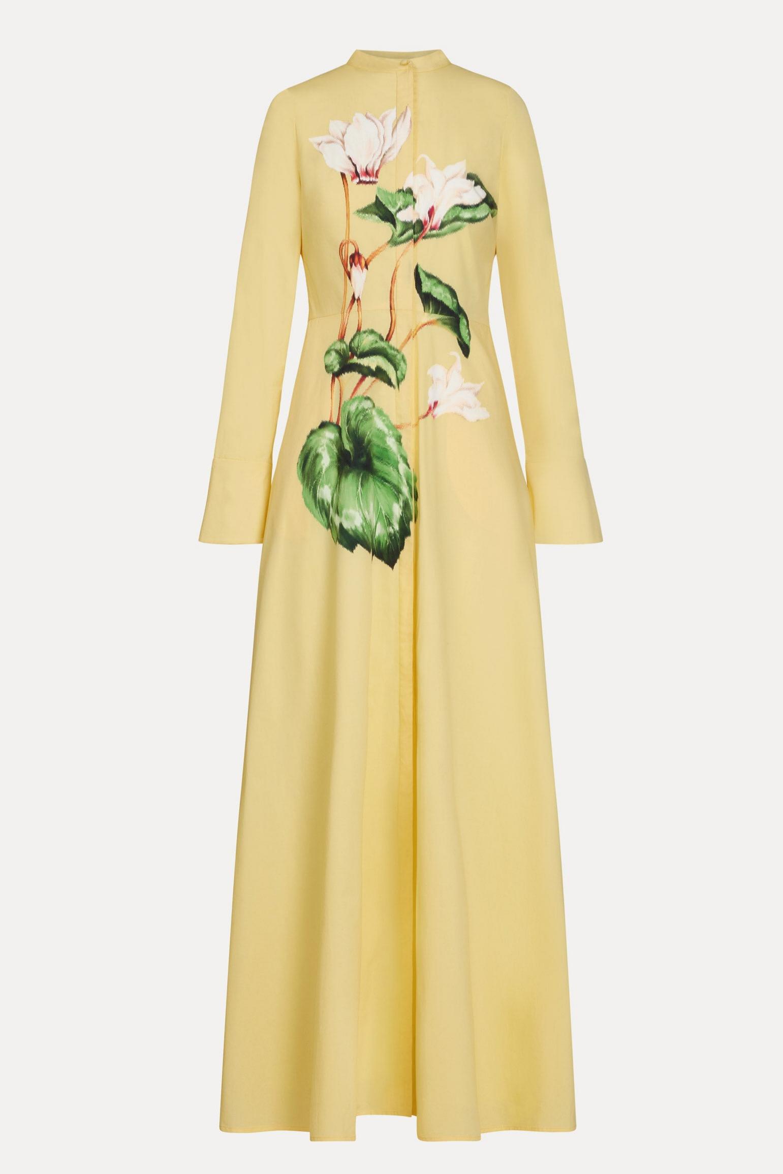 Floral Single Breasted Long Sleeve Maxi Dress