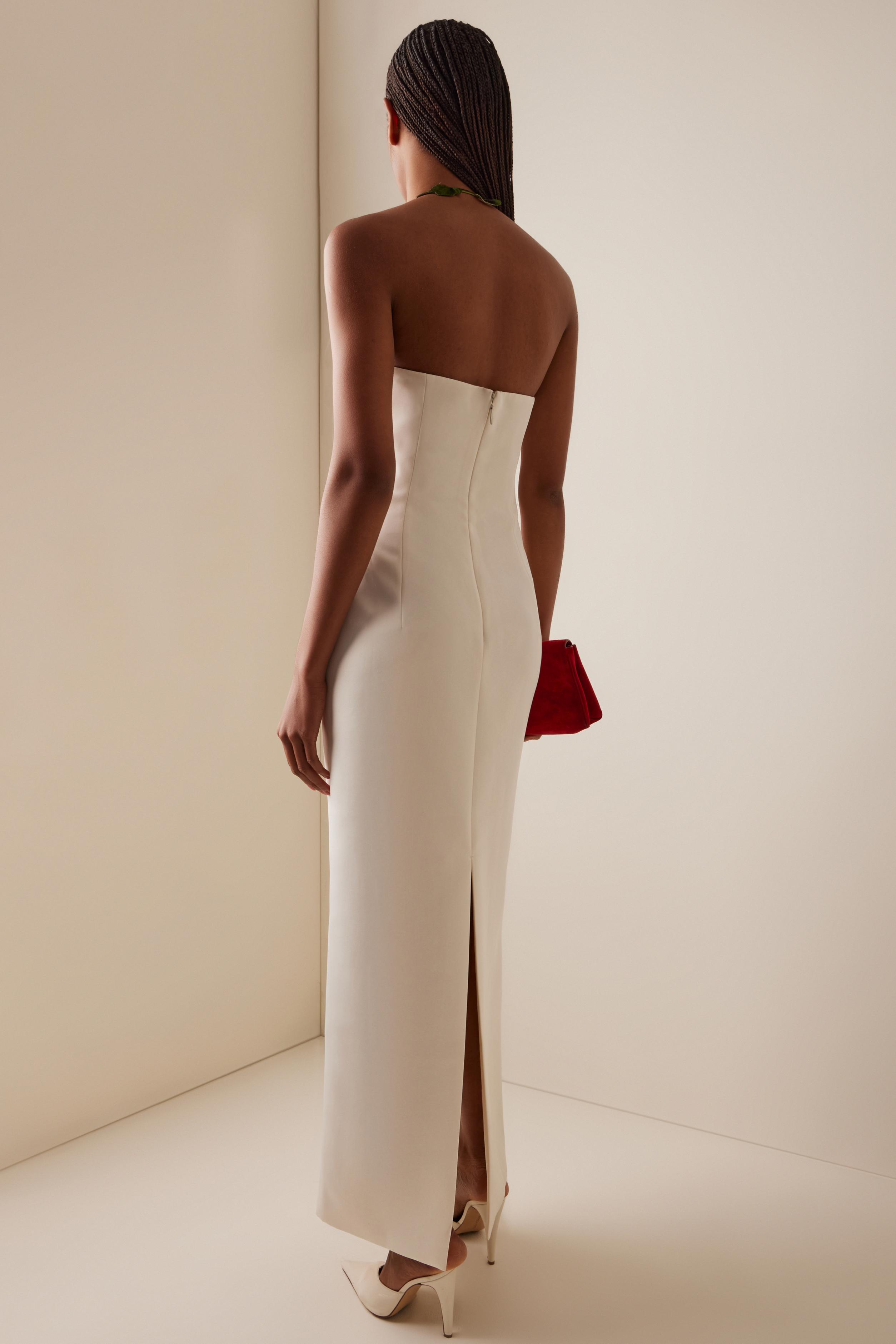 Embroidered Halter Neck Sleeveless Maxi Dress