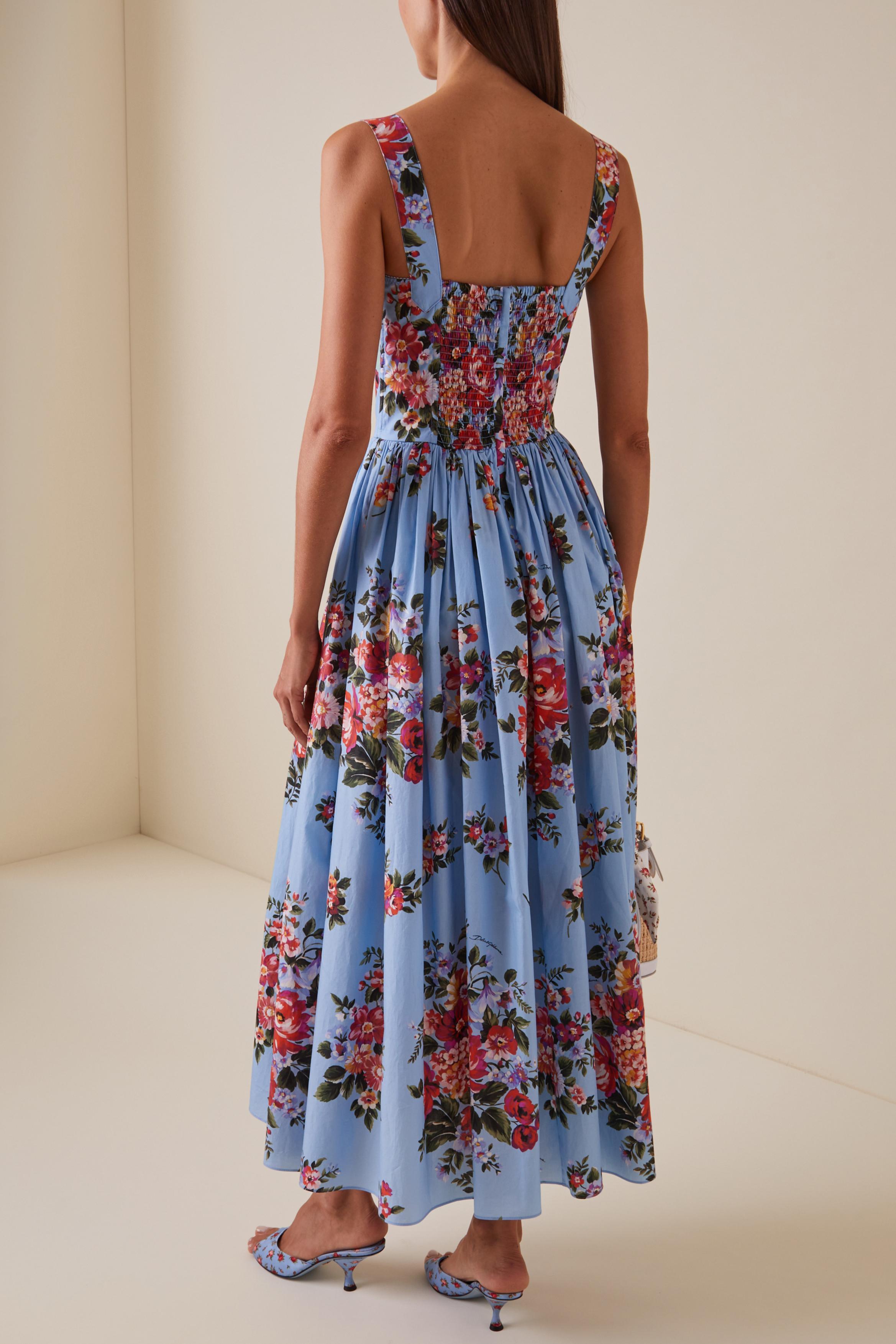 Floral Smocking Slip Maxi Dress