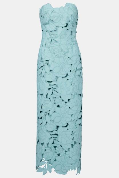 Solid Embroidered Off-Shoulder Midi Dress