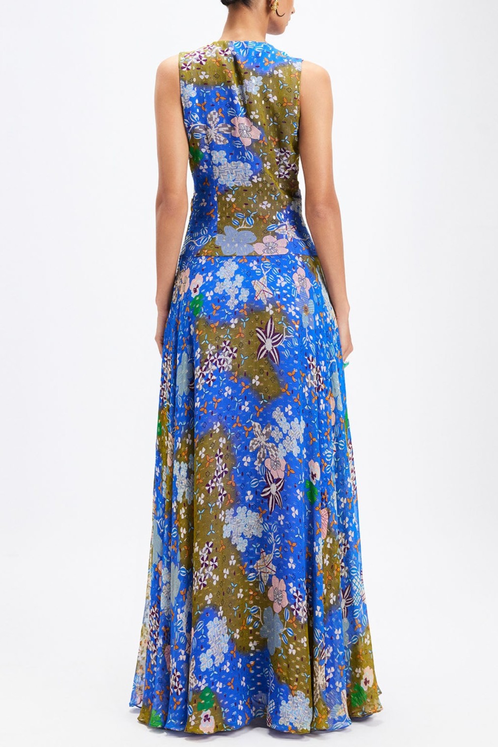 Floral 3D Flower V-Neck Maxi Dress