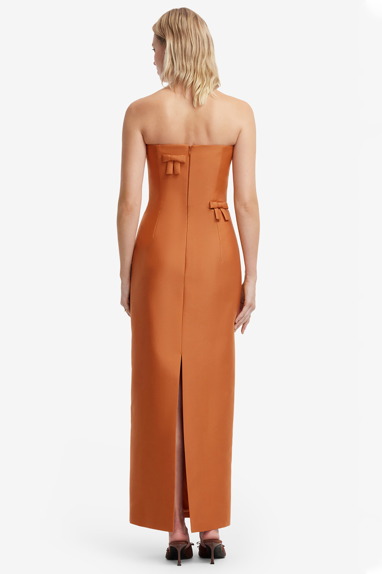 Solid Bow Off-Shoulder Maxi Dress