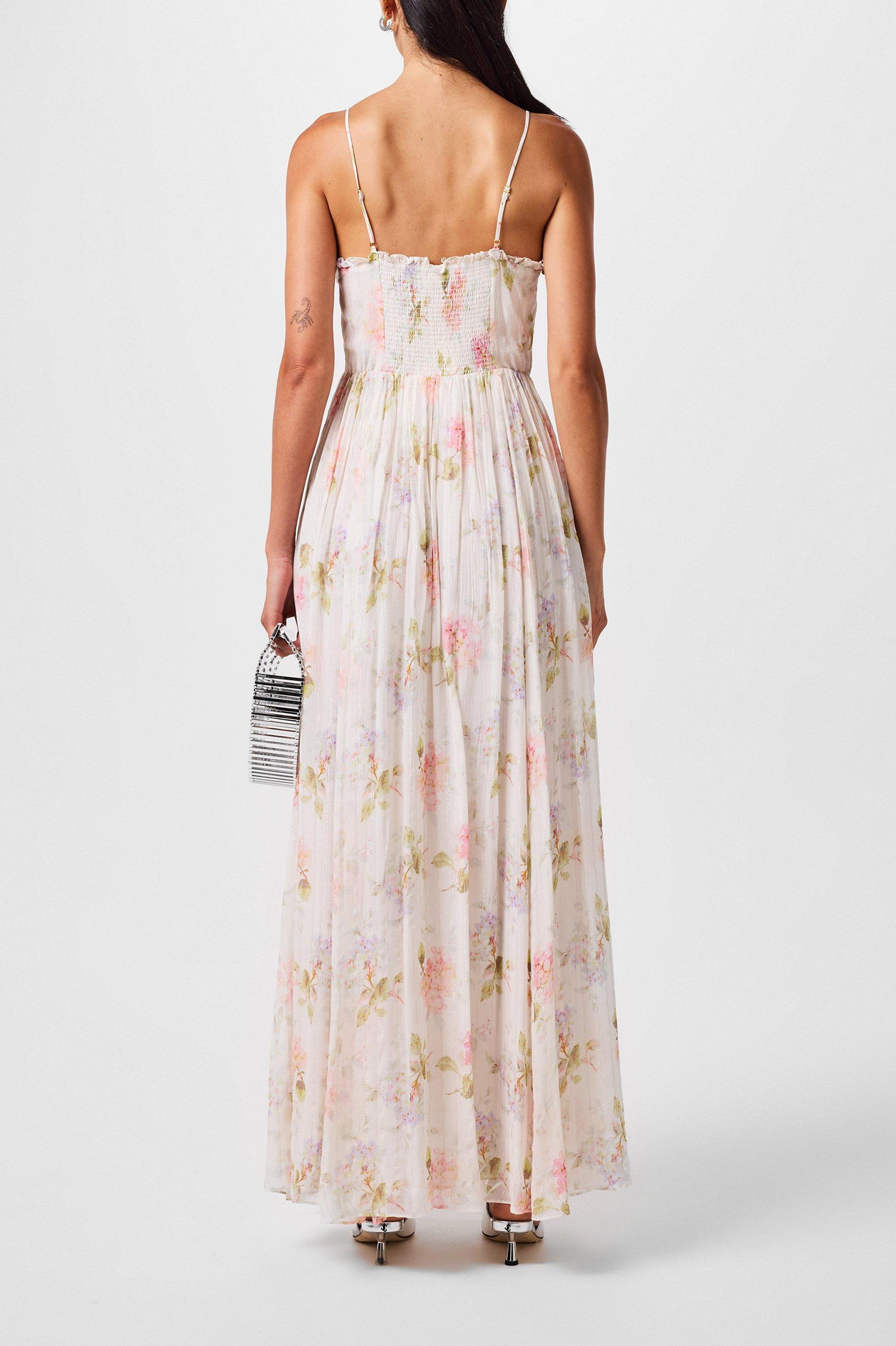 Floral Smocking Slip Maxi Dress