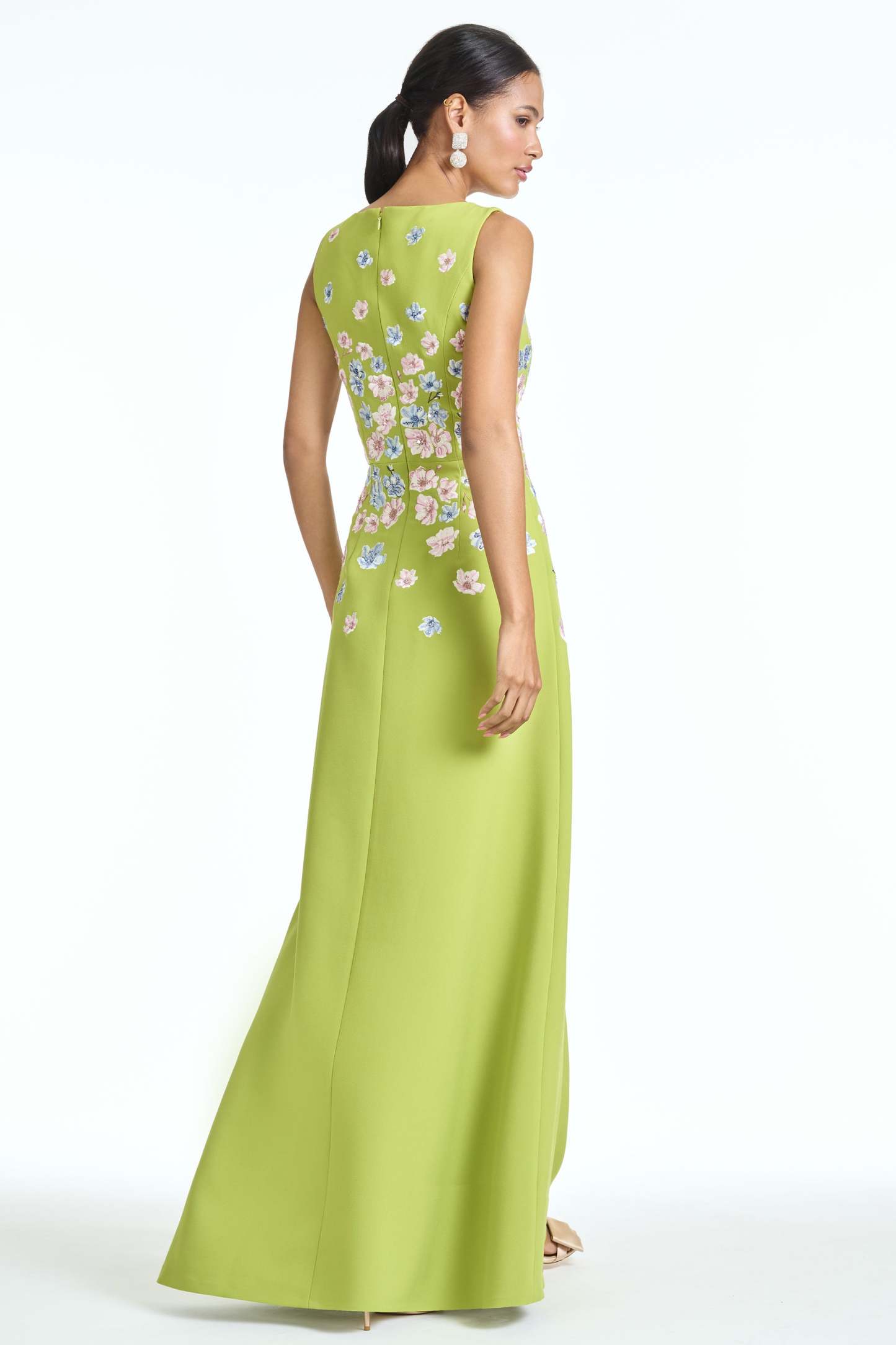 Embroidered Sleeveless Maxi Dress