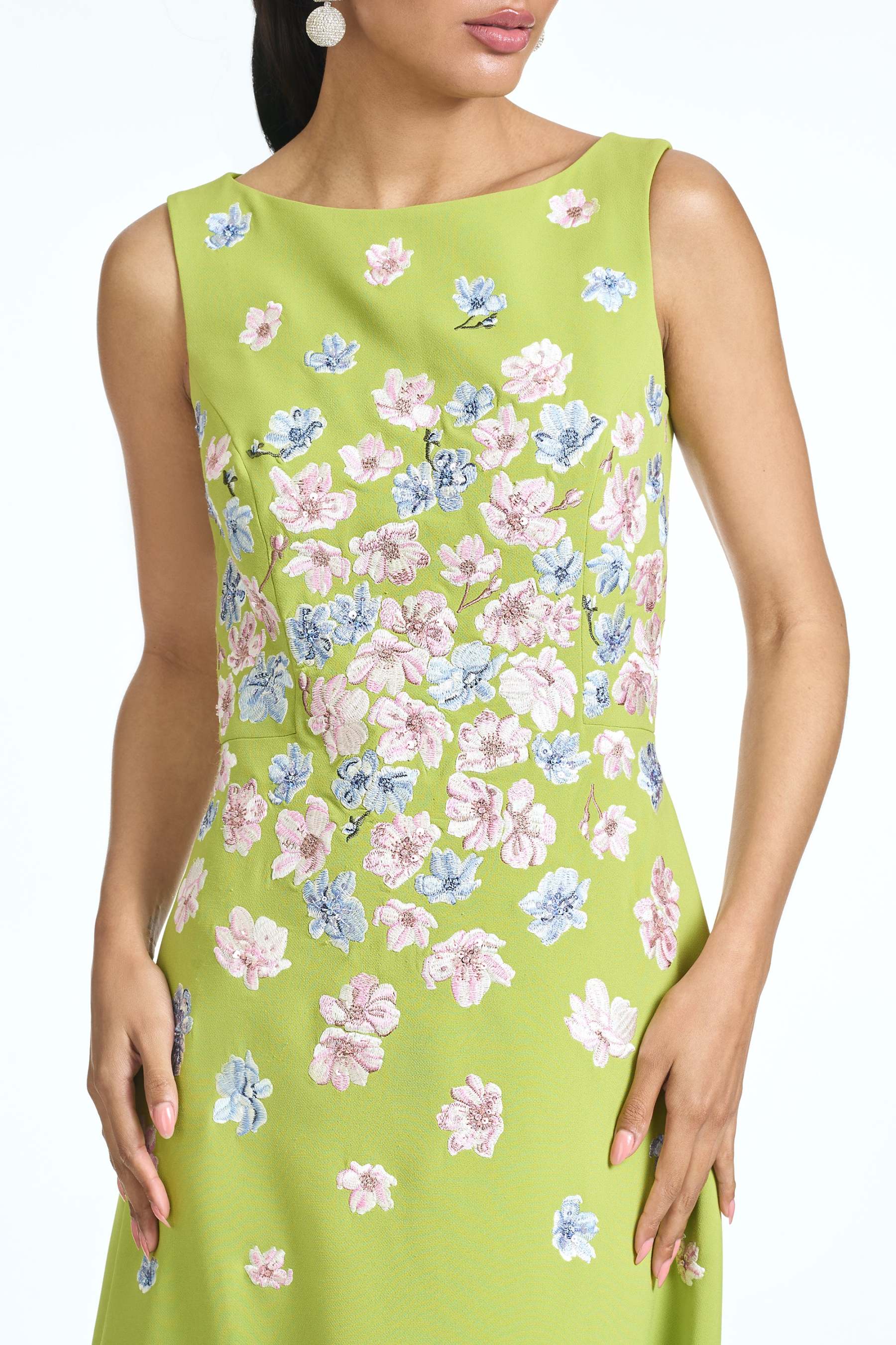 Embroidered Sleeveless Maxi Dress