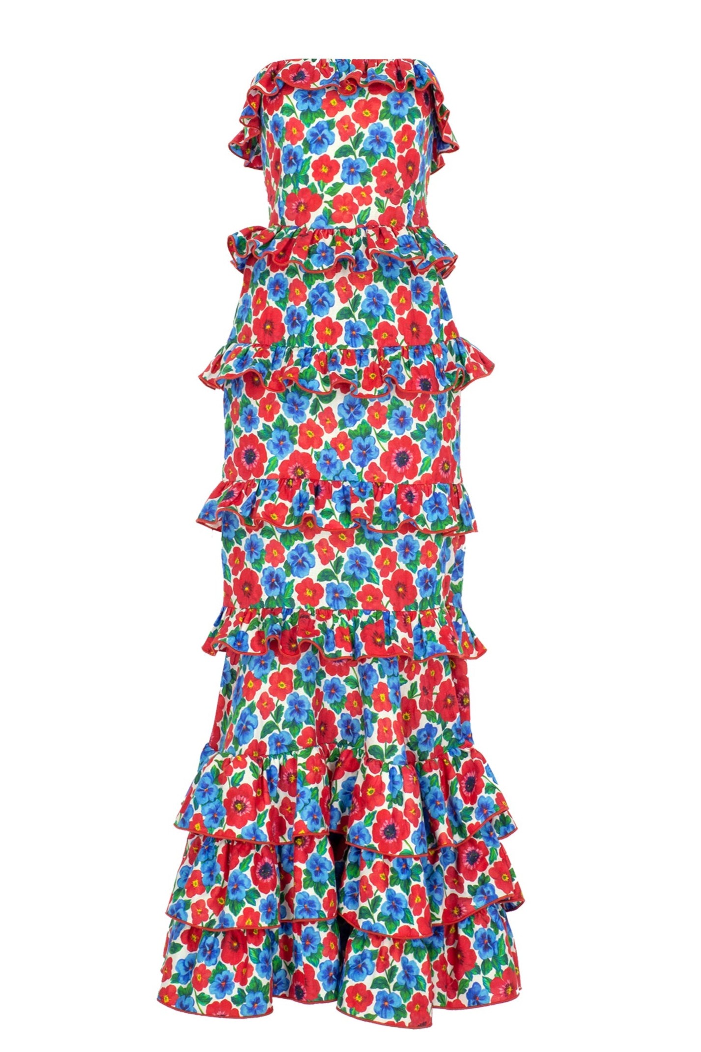 Floral Ruffle Off Shoulder Maxi Dress