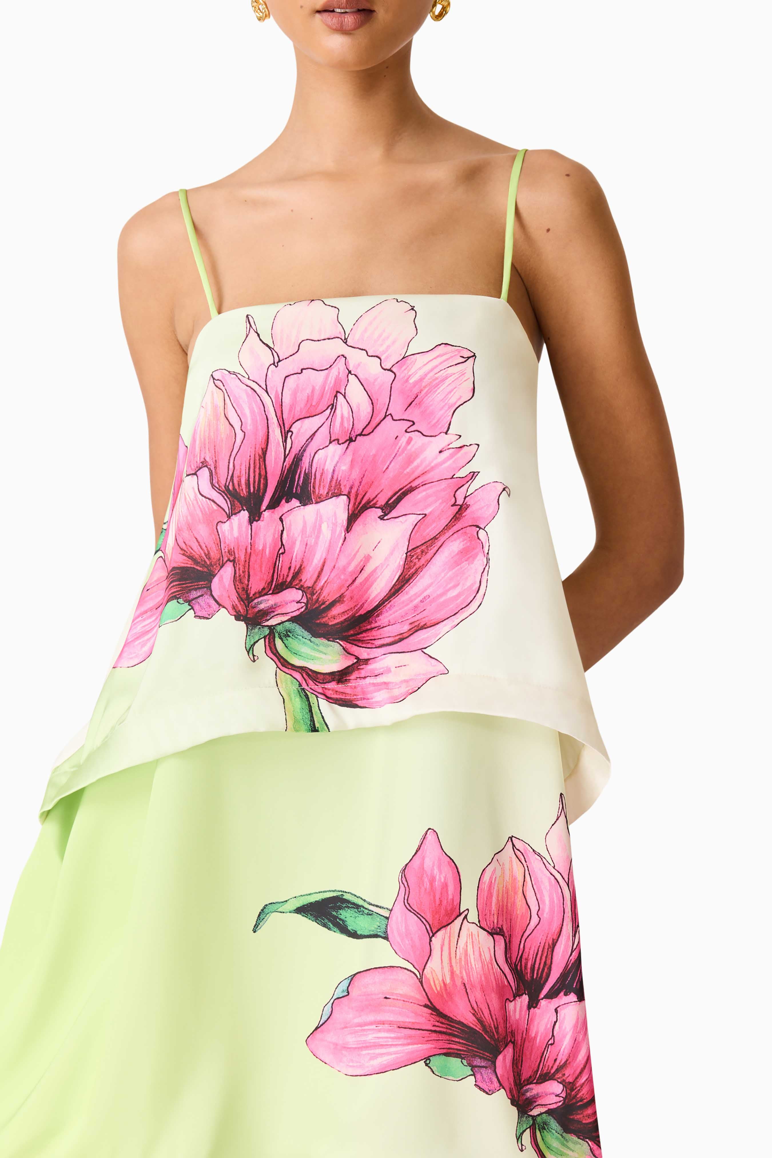 Floral Ruffle Slip Maxi Dress