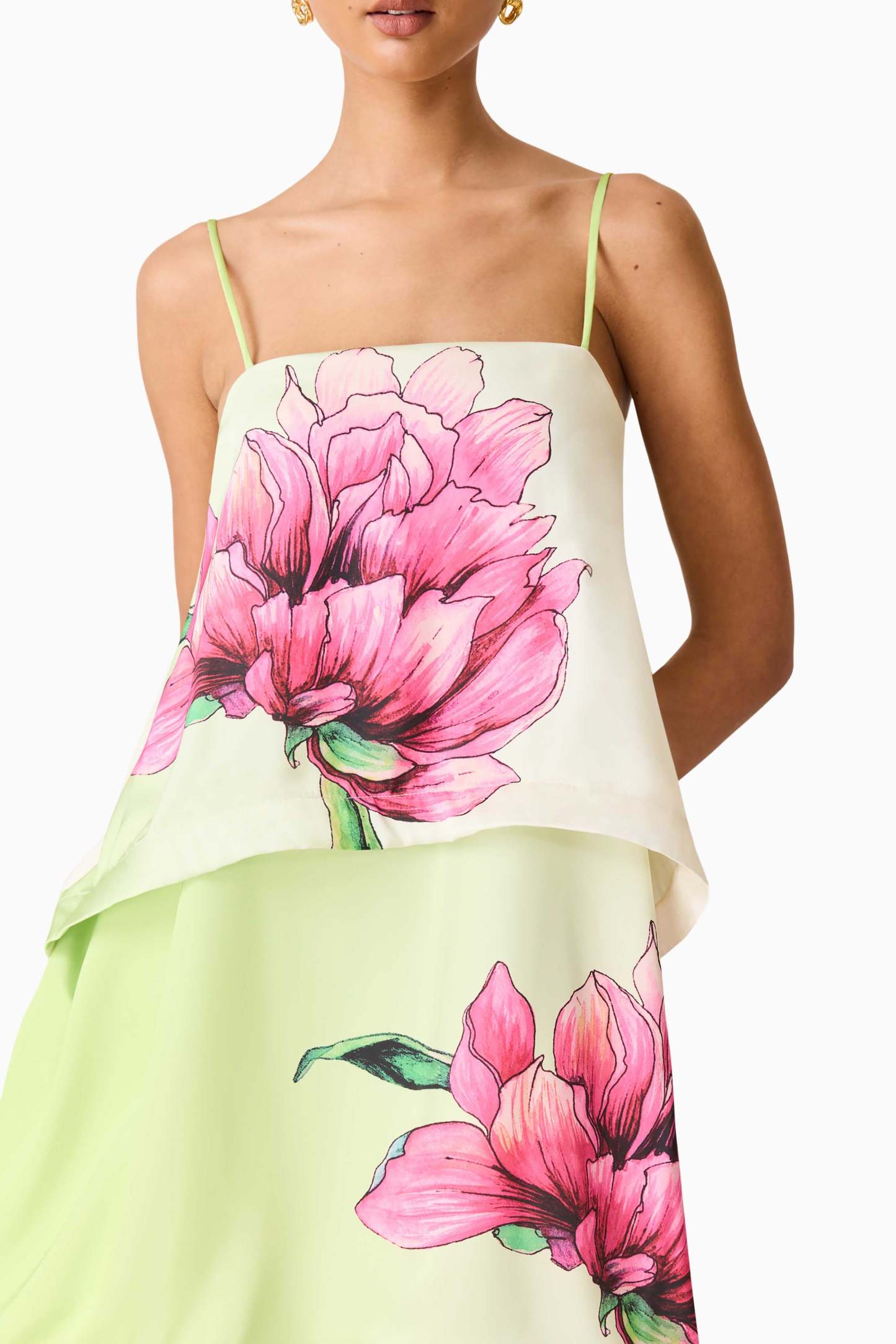 Floral Ruffle Slip Maxi Dress