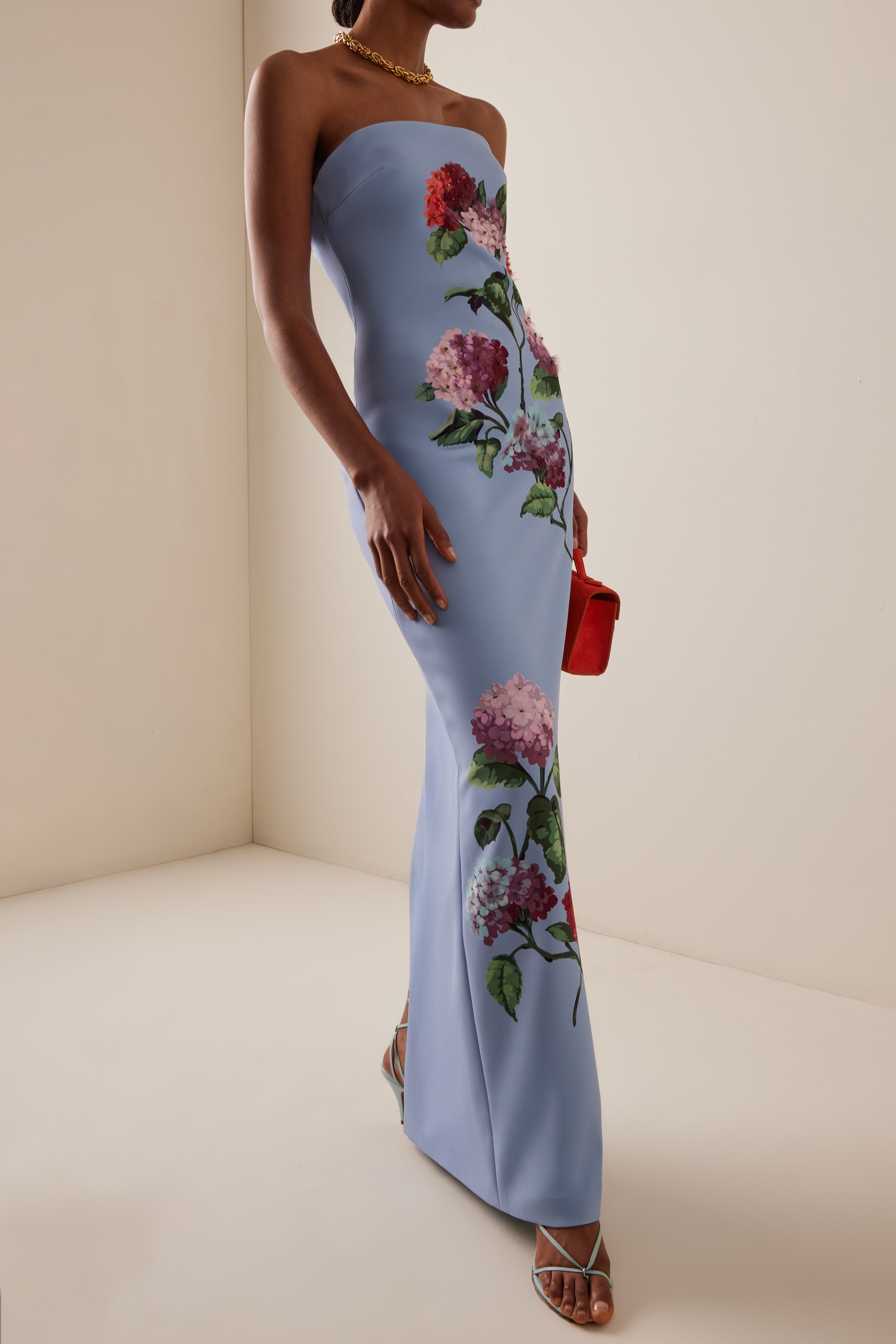 Floral Off Shoulder Slit Maxi Dress