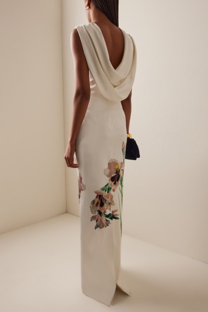 Floral Backless Sleeveless Maxi Dress