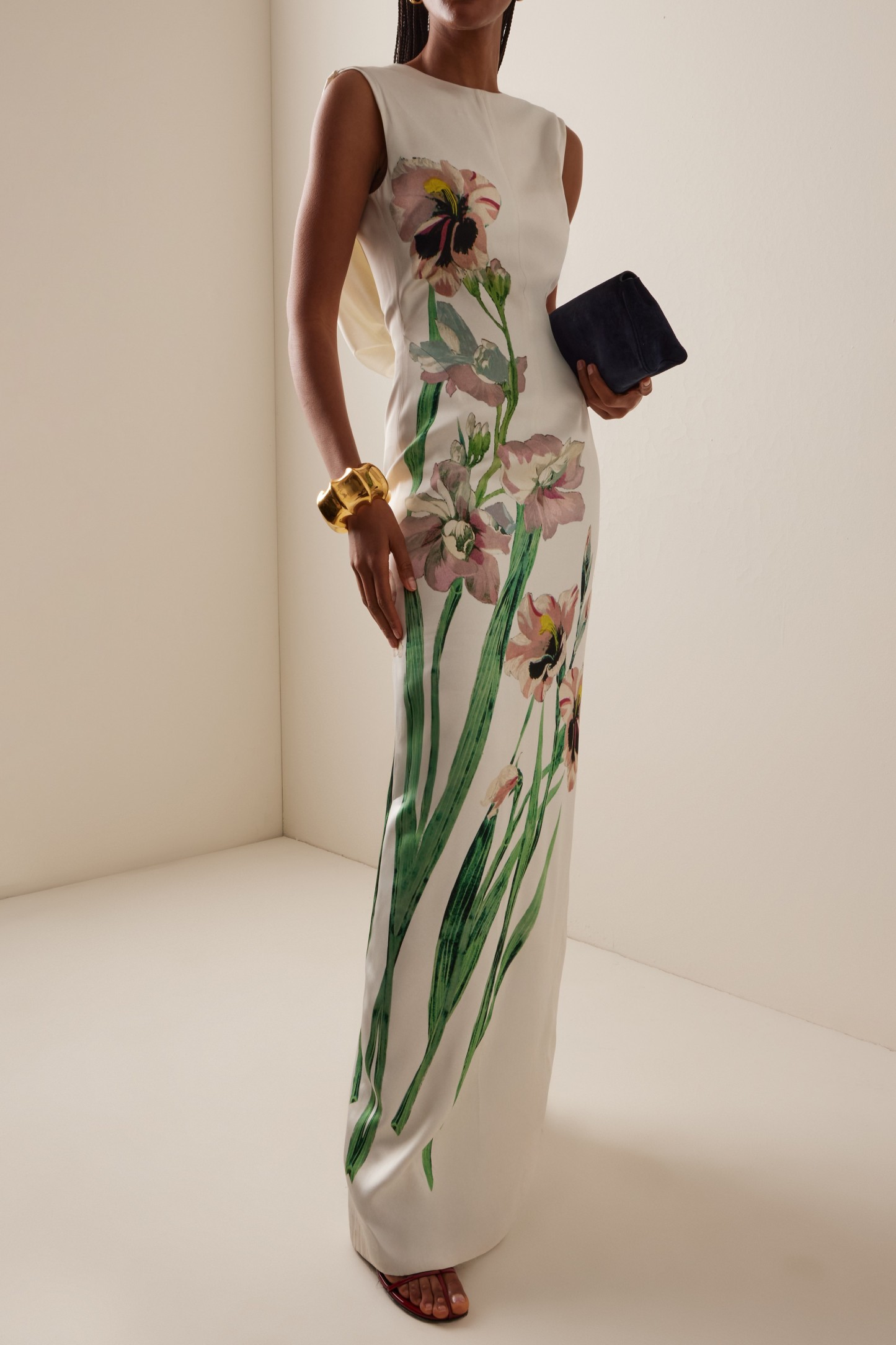 Floral Backless Sleeveless Maxi Dress