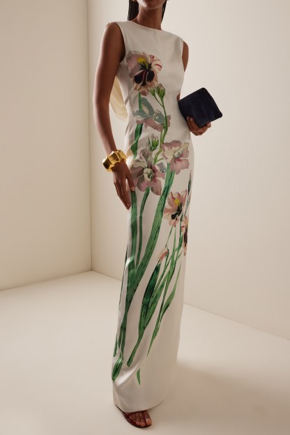 Floral Backless Sleeveless Maxi Dress