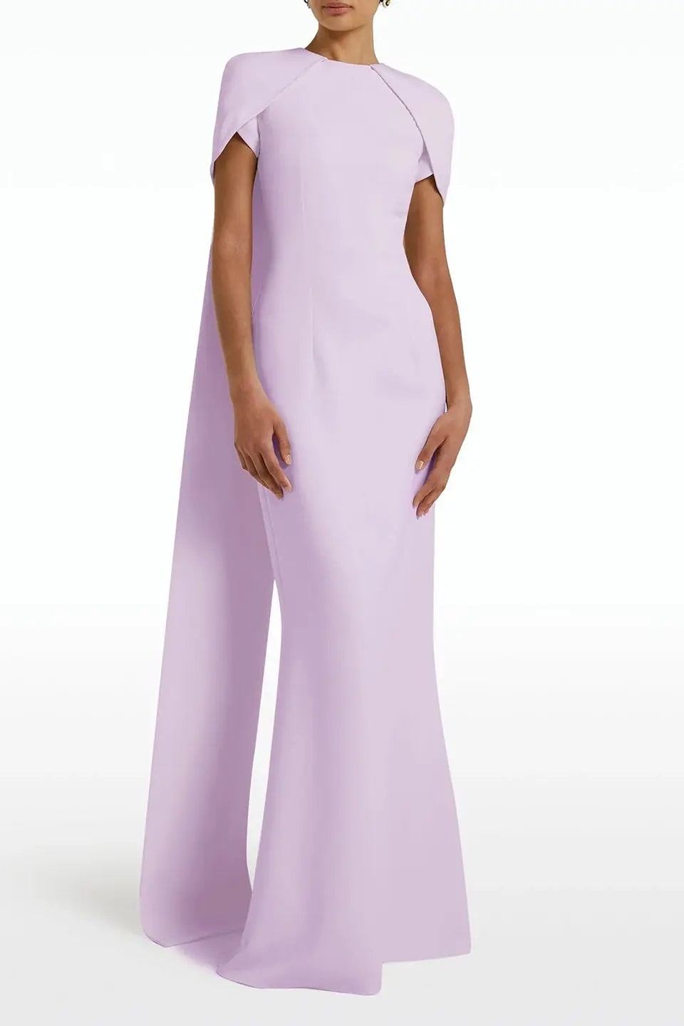 Capelet Sleeve  Lavender Cape Gown Maxi Dress