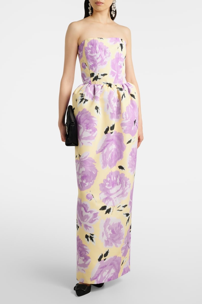 Floral Off Shoulder Slit Maxi Dress