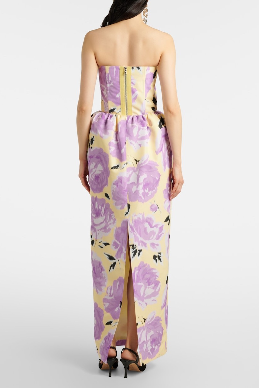 Floral Off Shoulder Slit Maxi Dress