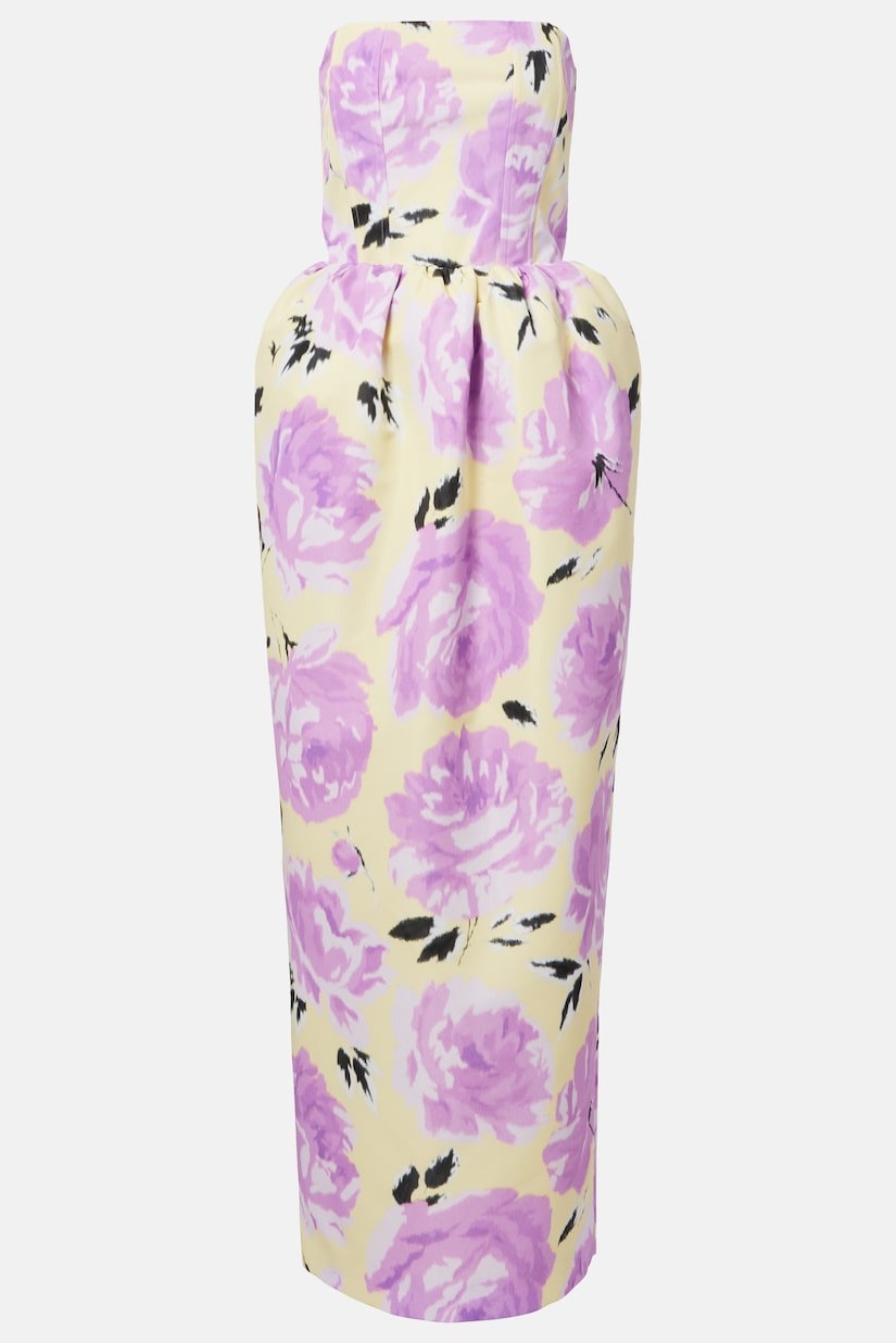 Floral Off Shoulder Slit Maxi Dress