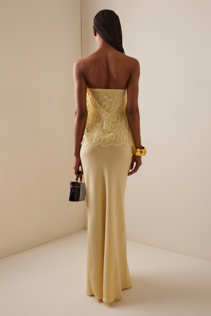 Solid Lace Off-Shoulder Maxi Dress