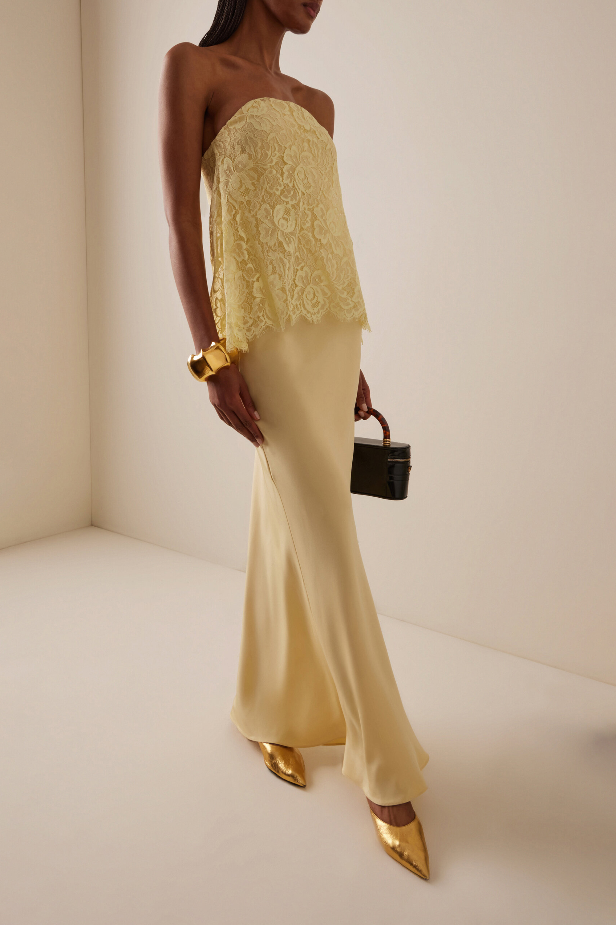 Solid Lace Off-Shoulder Maxi Dress