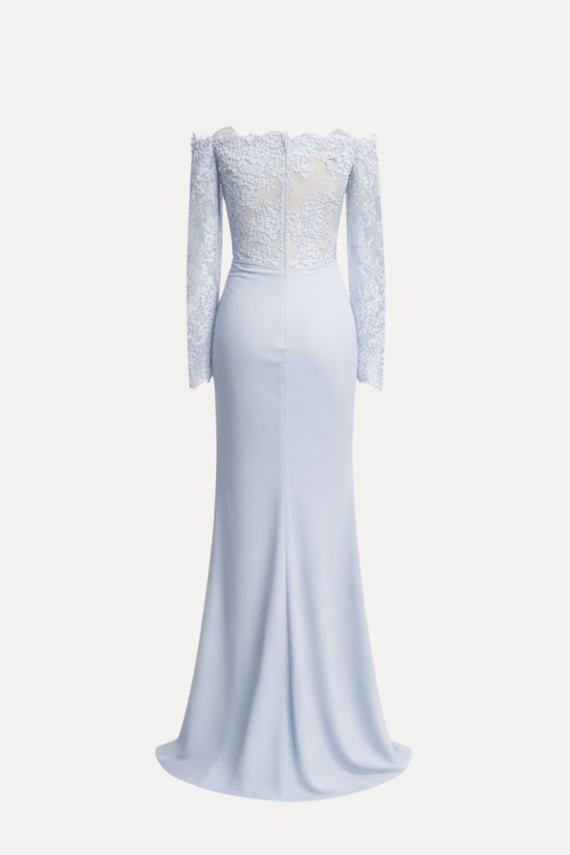 Lace Chiffon Ruched Maxi Dress