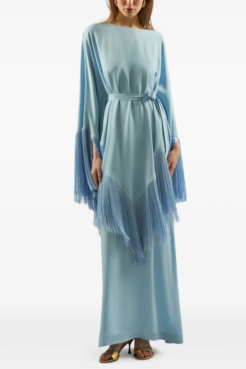Satin Tassel Maxi Dress