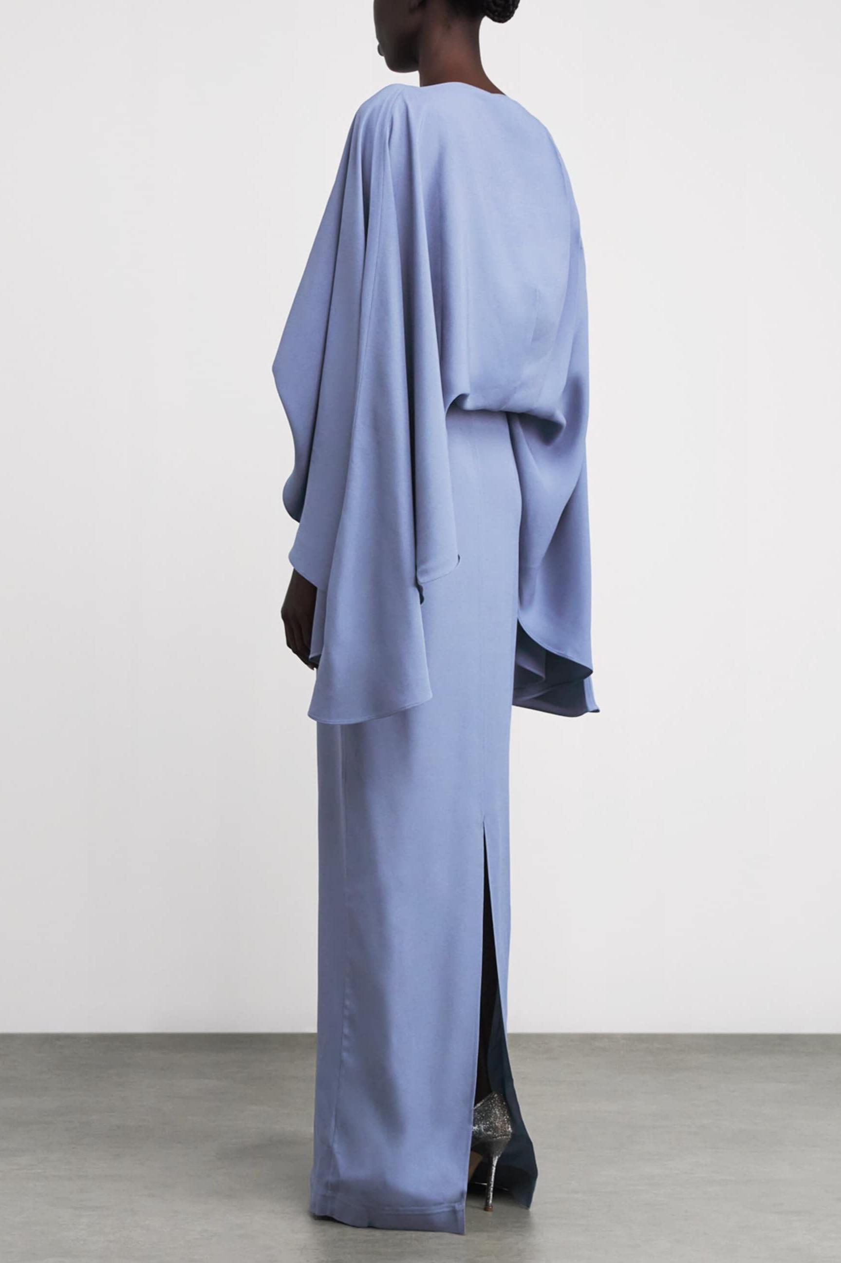 Solid Boat Neck Maxi Dress