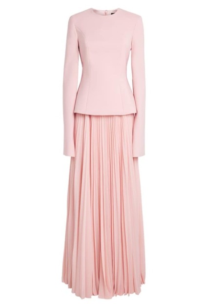 Round Neck Long Sleeve Top & Pleated Maxi Skirt Set